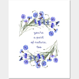 Cornflowers Reminding You You're a Part of Nature - Raising Funds for the Virginia Chapter of the American Chestnut Foundation Posters and Art